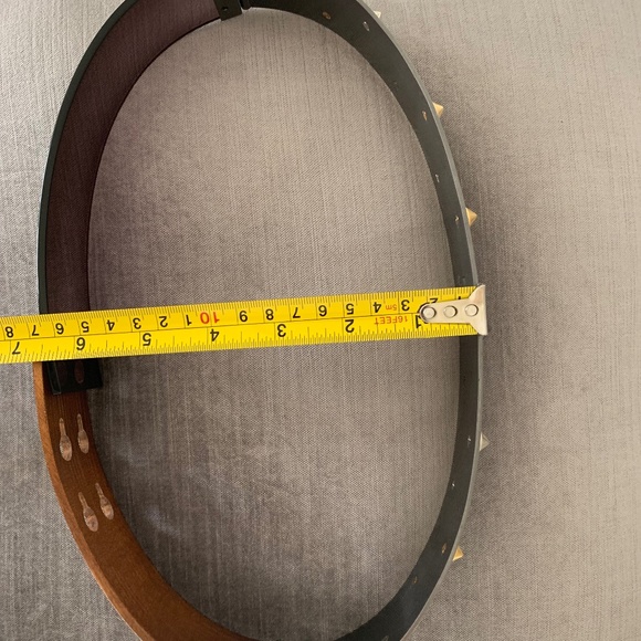 FENDI Belt Structured in Wood, Metal Rivets and Lucite